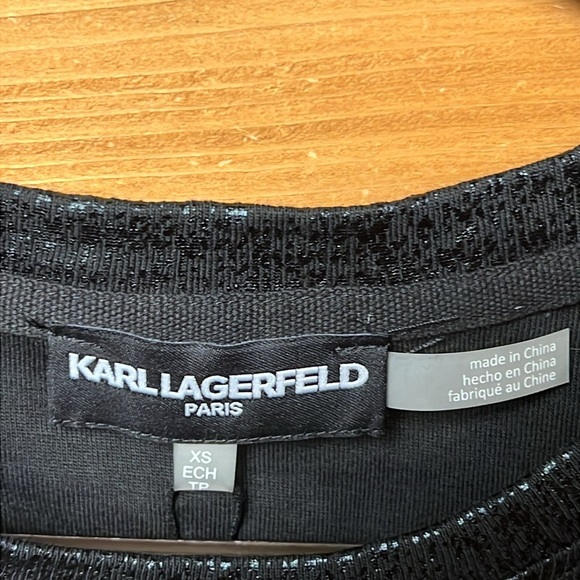 Karl Lagerfeld Paris womens tank blouse XS black event evening cotton casual NWT - Picture 4 of 14